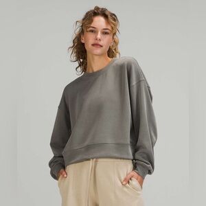 Lululemon Softstreme Perfectly Oversized Cropped Crew in Grey Sage